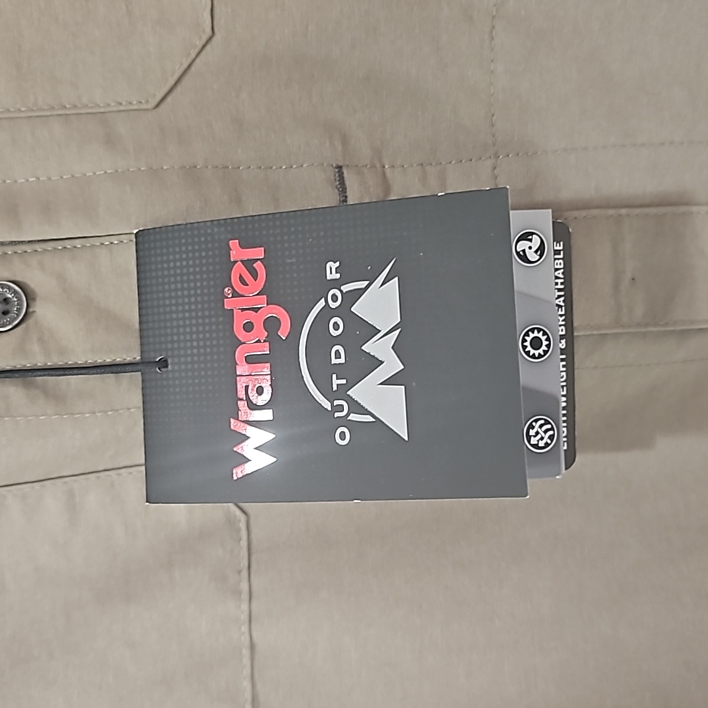 Wrangler Outdoor Man Mix Metarial Shirt Turbulance Size XL Hiking Fishing - Picture 11 of 16